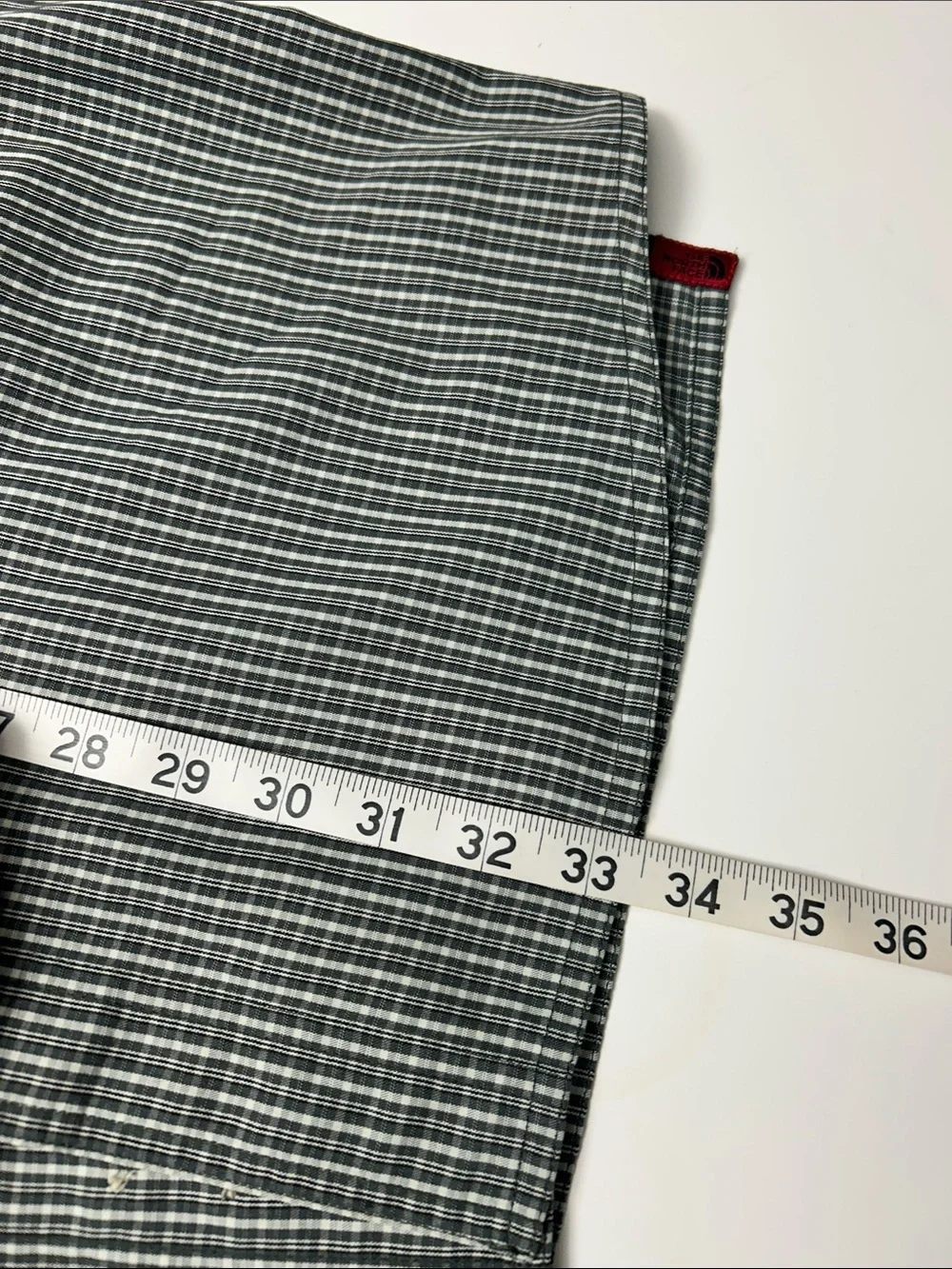The North Face Men’s XL Green and White Plaid Button-Up Shirt
